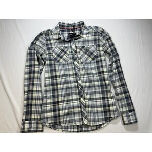 Marmot Womens Plaid Flannel Long Sleeve Button Down Shirt‎ Outdoor Gray